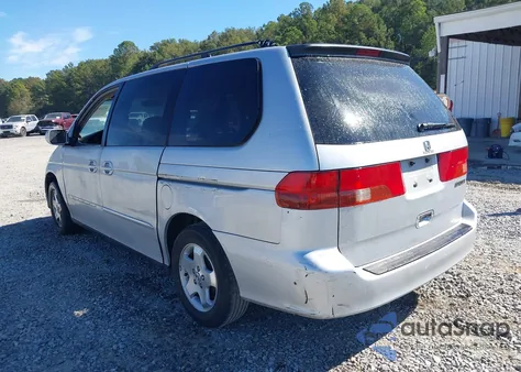 2001 Honda Odyssey Ex z USA, uszkodzony, nr VIN 2HKRL18691H608259